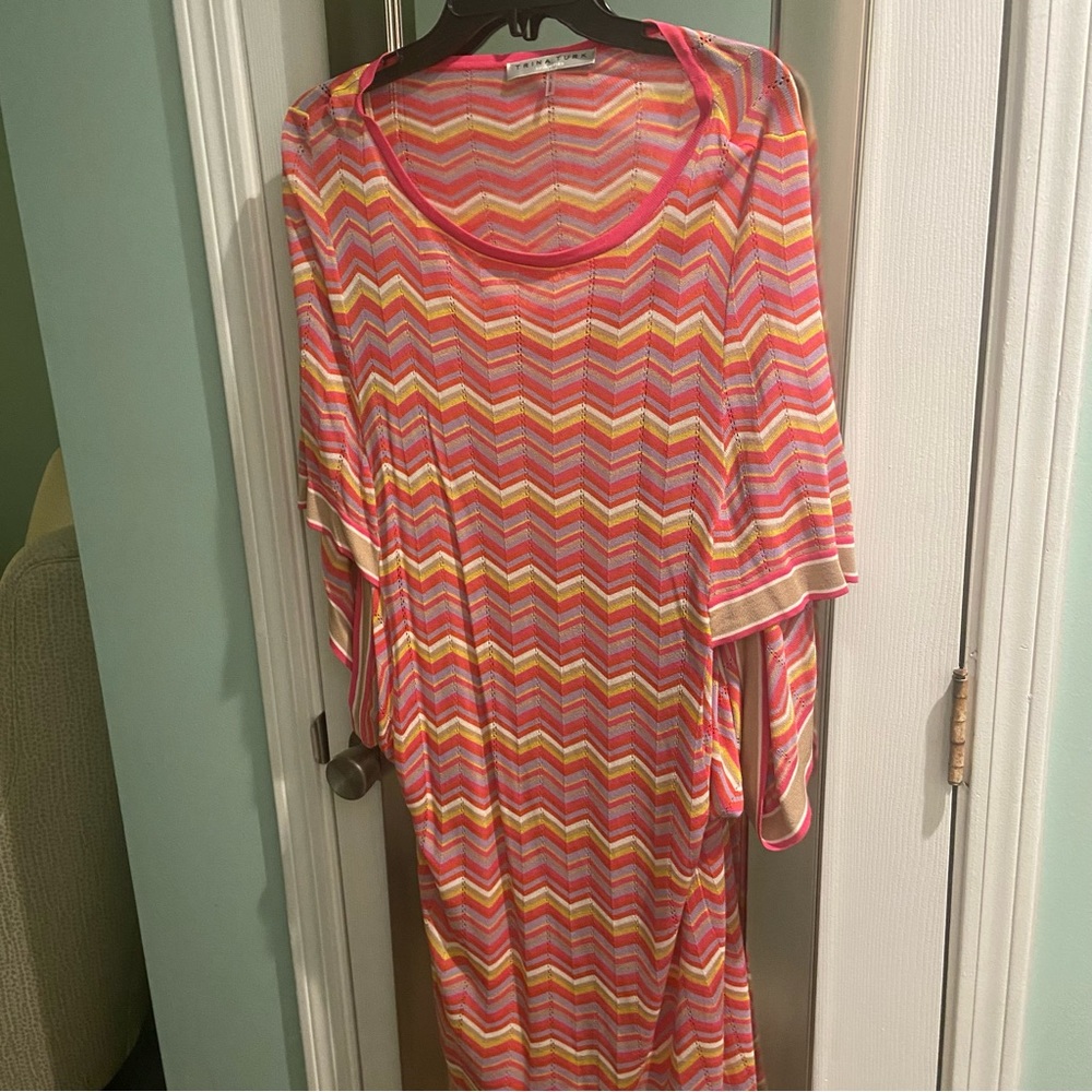 Trina Turk multicolored dress size large only tried on never worn out.
